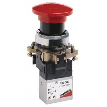 Минираспределитель CAMOZZI с ручным управлением, 3/2 бистабильный 136603