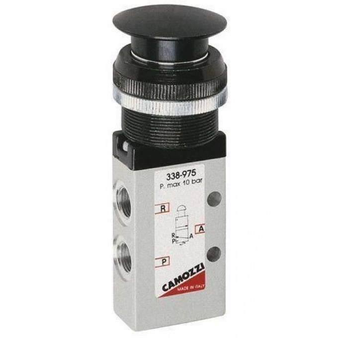 Пневмораспределитель CAMOZZI 3/2 моностабильный с ручным управлением 136633