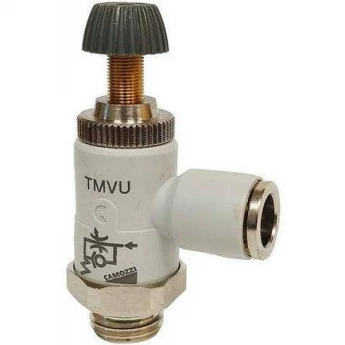 Пневмодроссель с обратным клапаном CAMOZZI TMVU CAHGOBYII-ZAJIM-POD-TPYBKY"":""C-HAPYJHYIM-Ø-4-MM""