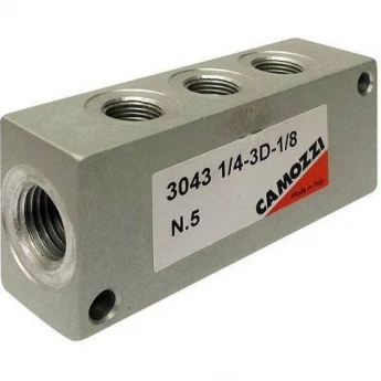 Коллектор CAMOZZI 3043 3/D-1/4 KOLICHECTBO-DBOIHYIX-BYIXODOB"":""3""