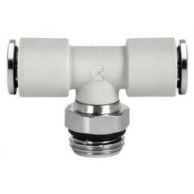 Тройник цанговый поворотный CAMOZZI 7432/8 PPICOEDIHEHIE-2"":""CAHGOBYIE-ZAJIMYI-POD-TPYBKY-Ø-12-MM"" PPICOEDIHEHIE-2